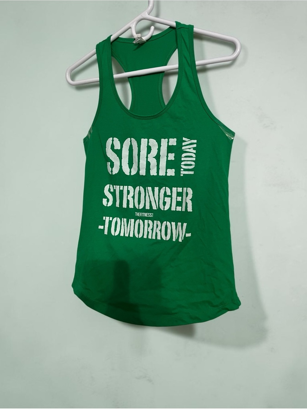 Green Racerback Workout Tank Top - Sore Today Stronger Tomorrow